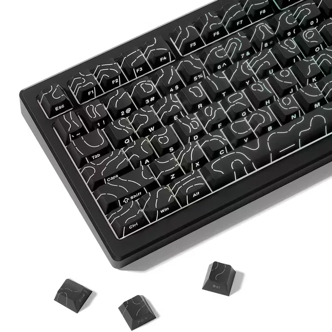 Keycaps black wave 1