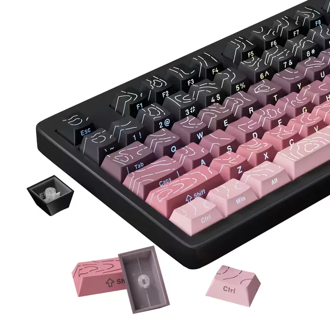 Side Printed Pink Keycaps