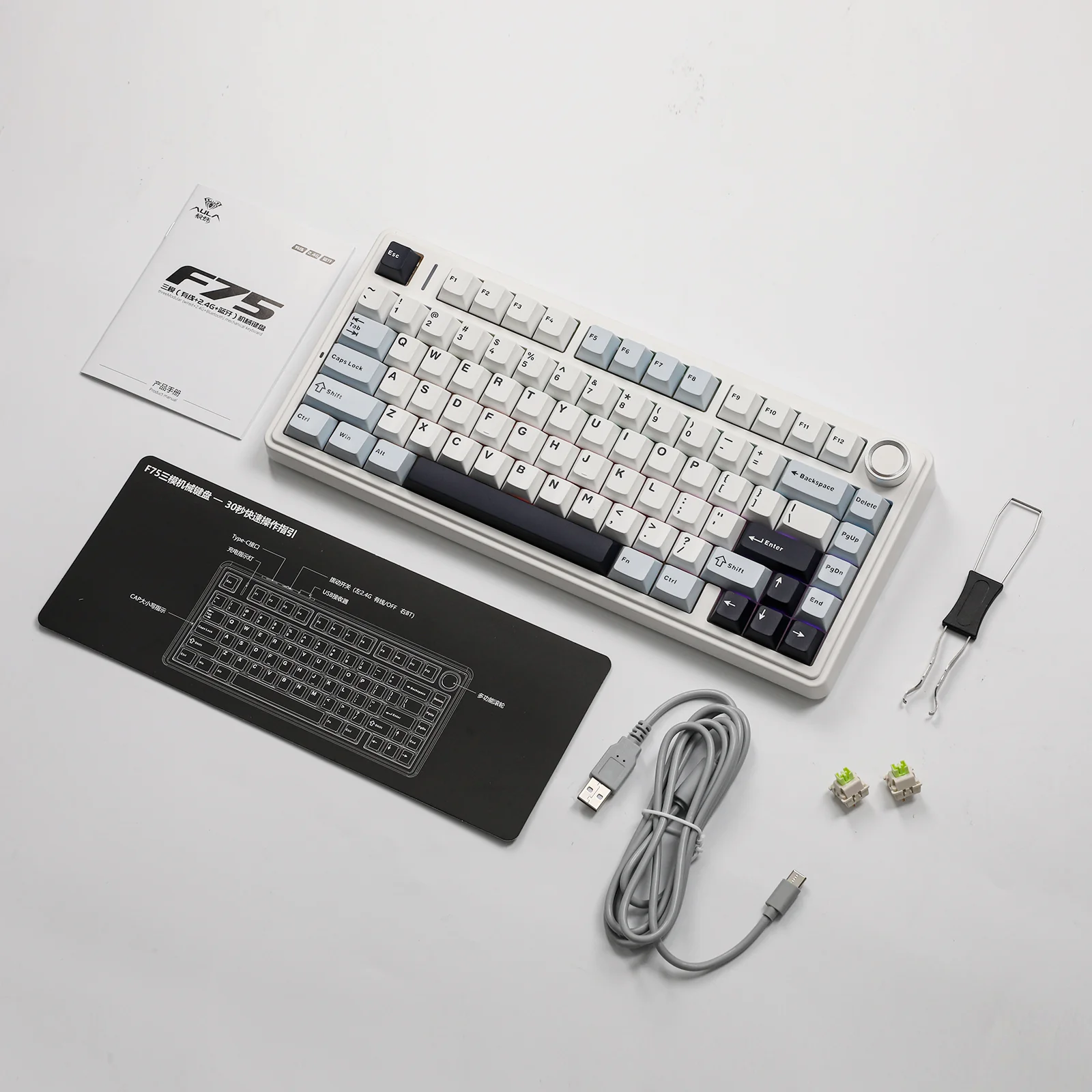 AULA F75 Glacier Blue Wireless [Reaper Switch] 3